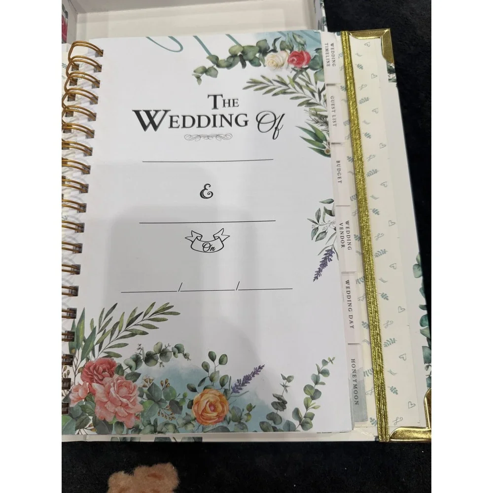 KLL Direct Our Wedding Planner Floral Hardcover Spiral Organizer with Gift Box